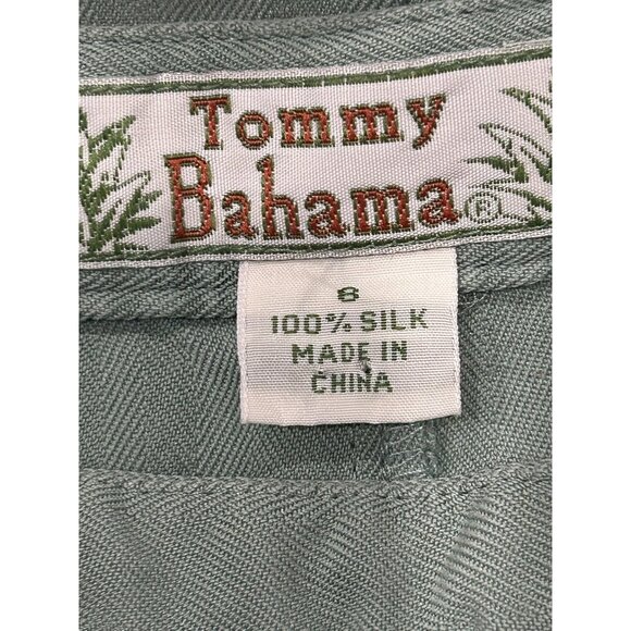 Tommy Bahama Womens Green Silk Cropped Pants Size 8 - Picture 5 of 9